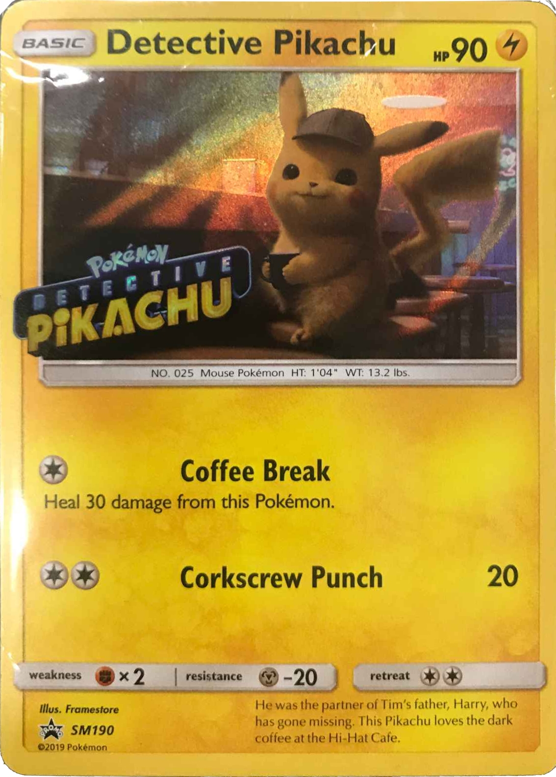Stamped Detective Pikachu 190 SM English Promo Pokumon