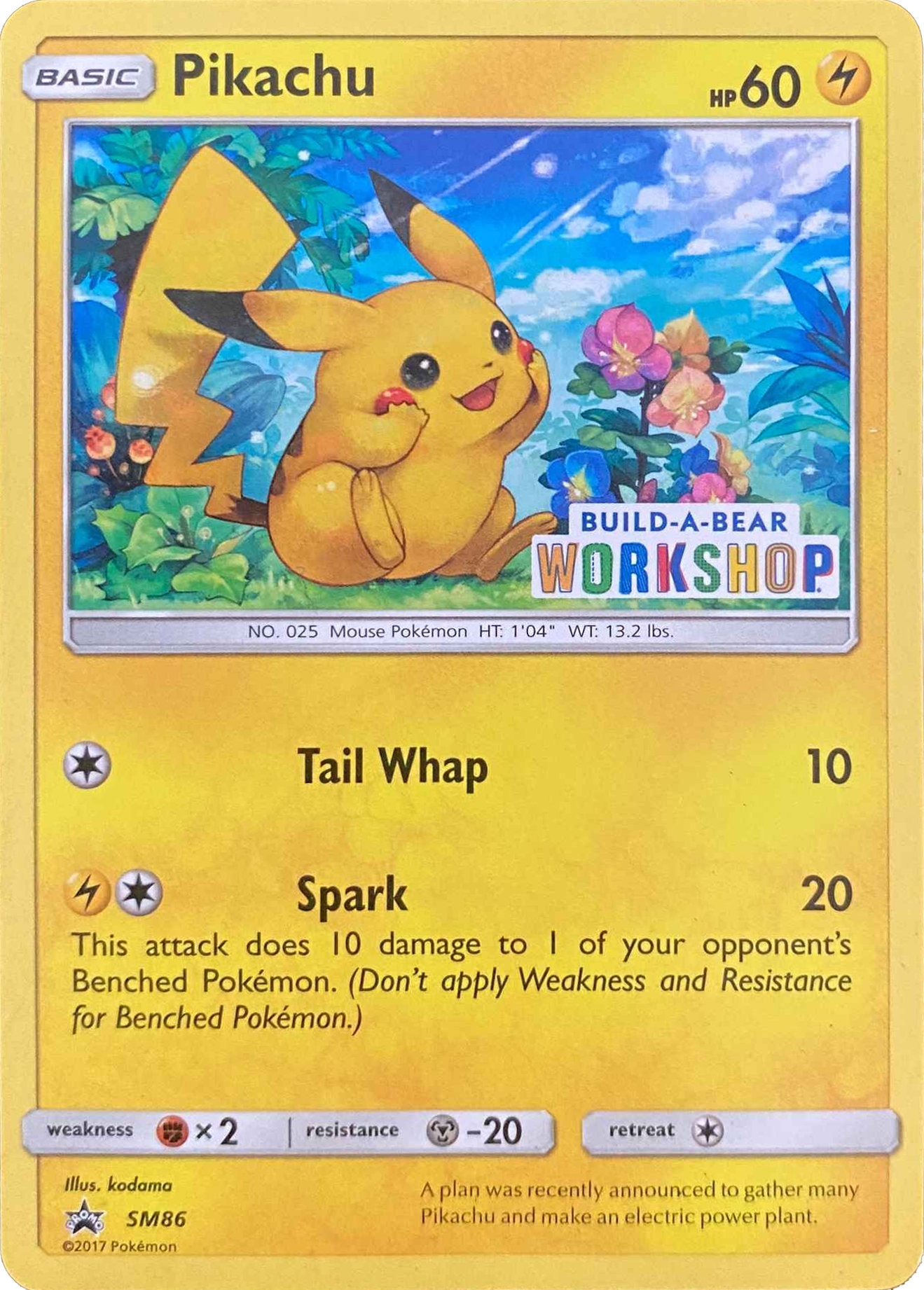 build a bear workshop pikachu card